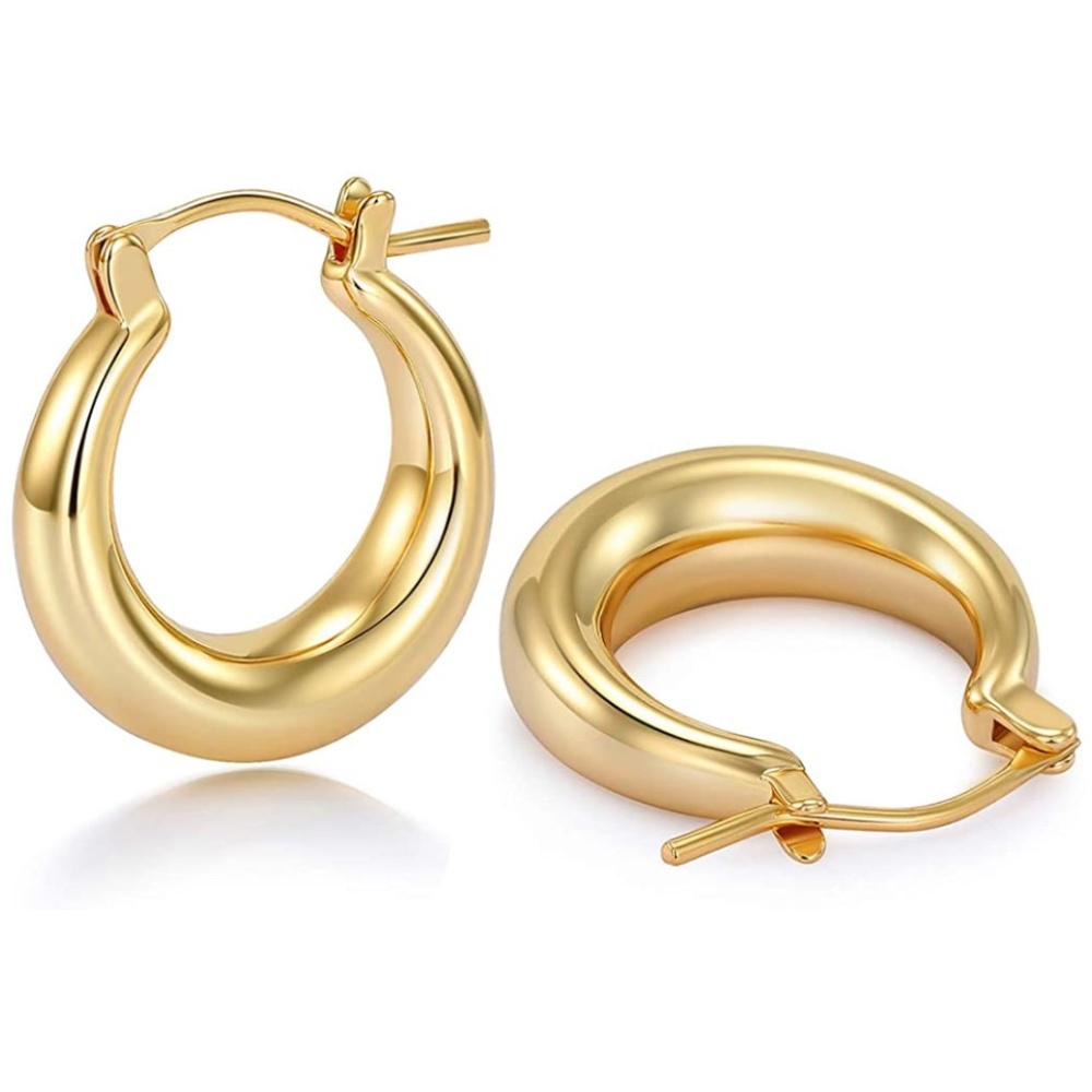 14k REAL Gold Plated Hoop Earring Trendy